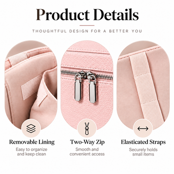 Pink makeup vanity bag