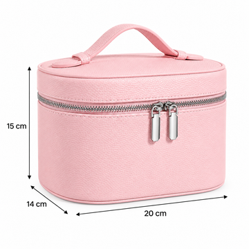 Pink makeup vanity bag